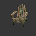 Rustic Wooden Outdoor Chair Featuring Natural Wood Grain And Armrests