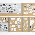 Cork Board Wall Decor with Various Photos Notes and Cards on