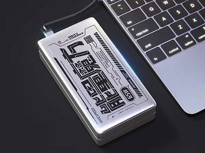 Portable Power Bank For Laptop Keyboard Charging With Stylish Design 3d model