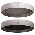 Modern Round Ceiling Light With Metal Frame And LED Lighting Black Gold Design