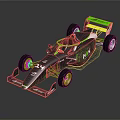 Black Green Formula Race Car With Number 24 Aerodynamic Design And Sport Wheels