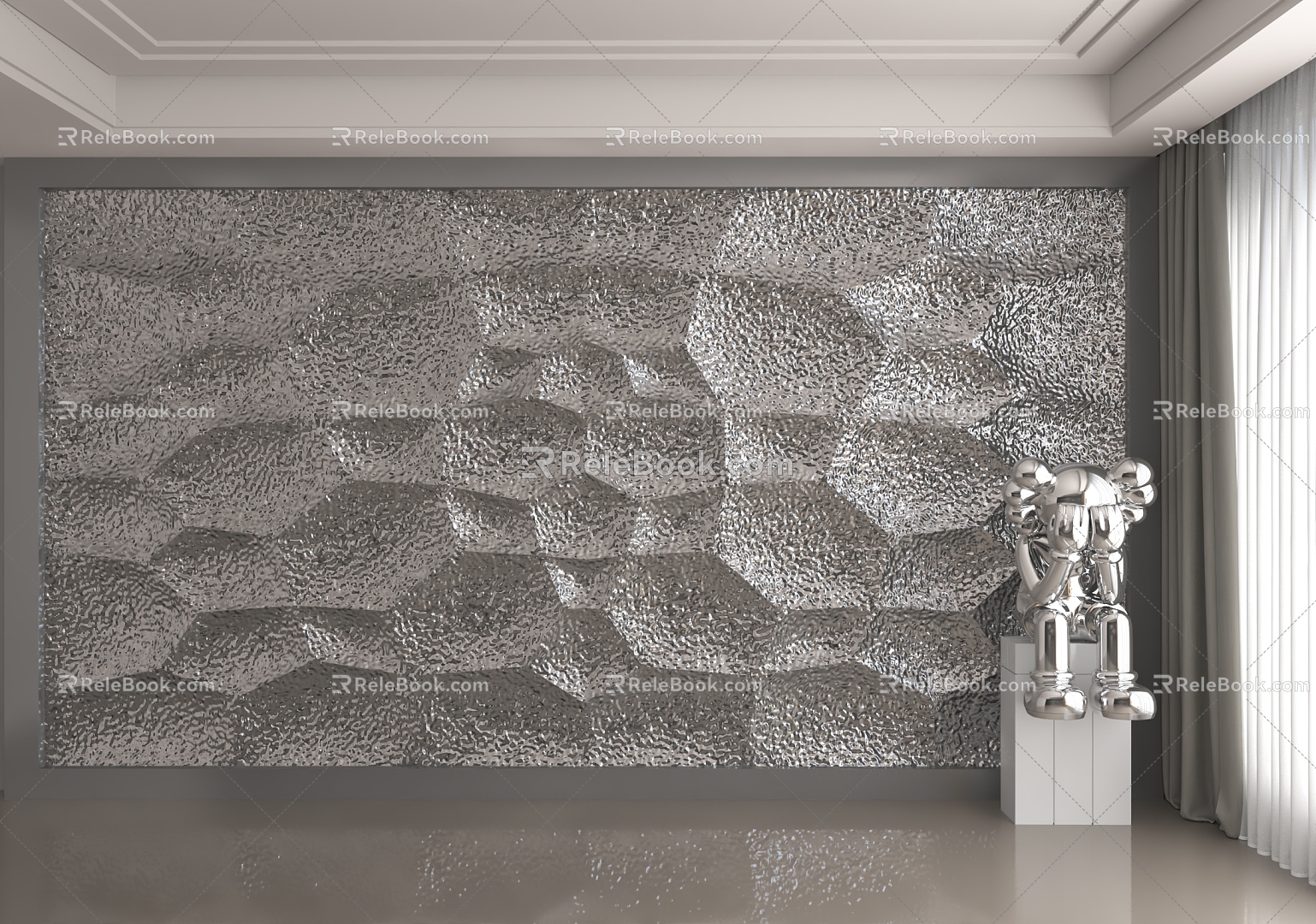 Modern background wall 3d model