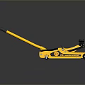 Yellow Floor Jack With Black Handle And Steel Base For Automotive Repair