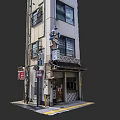 Traditional Japanese Restaurant Exterior With Multi story Building Wooden Entrance And Classic Signage