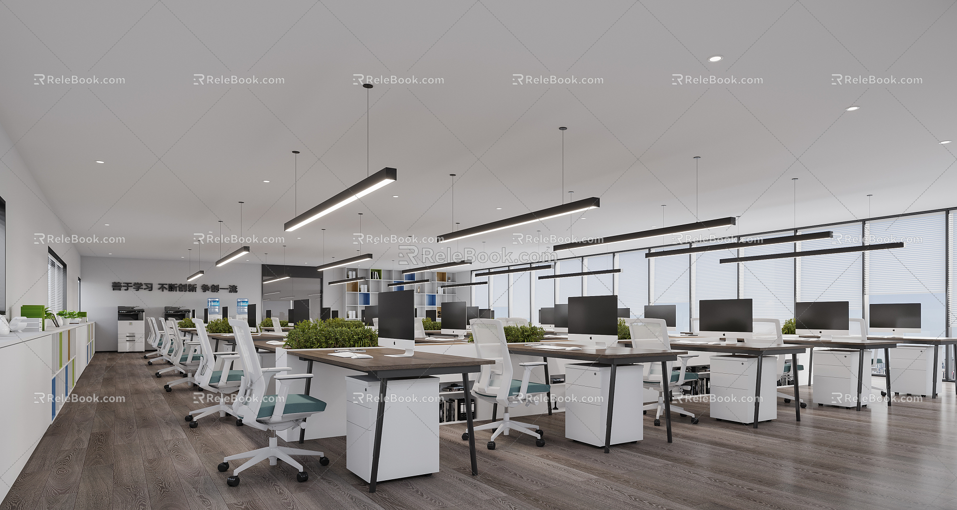 modern public office area office 3d model