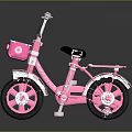 Pink Children's Bicycle with Training Wheels and Decorative Basket for Kids