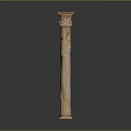 Classical Roman Column With Intricate Carved Details And Traditional Design
