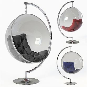 Modern Hanging Chair Glass Hemisphere Hanging Chair 3d model