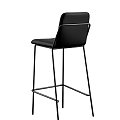 Modern Black Bar Stools with Leather Seats and Metal Frames Showcasing Sleek Design Details