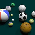 Various Colorful Sports Balls Collection On Green Surface With Different Patterns