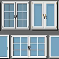 Assorted Window Design Collection Featuring Arch Rectangular Panel And Casement Styles 3d model