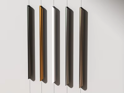 Sleek Modern Metal Handles In Various Colors Arranged On White Background 3d model