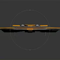 Futuristic Blue And Yellow Geometric Object With Metallic Surface And Angular Design