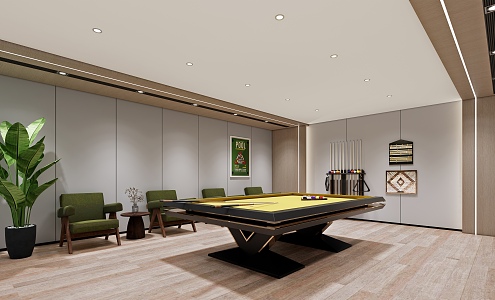 Modern Billiard Room 3d model