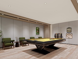 Modern Billiard Room 3d model