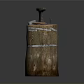 Rustic Iron Anvil Mounted On Old Wooden Barrel With Metal Hoops