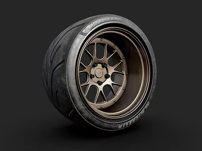 High Quality Car Tire Featuring Metallic Alloy Wheel And Deep Tread Pattern 3d model