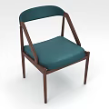Modern Single Chair With Teal Upholstered Seat And Backrest And Brown Wooden Frame