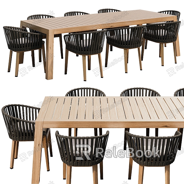 Outdoor table and chair combination model