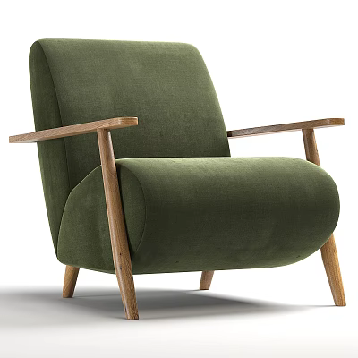 Modern Green Sofa and Coffee Table Set with Wooden Frames and Soft Upholstery 3d model