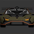 Gunmetal Gold Racing Car With DOCK DOCK22 Livery And Rear Spoiler
