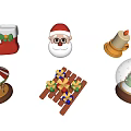 Christmas Ornament Decor Set with Santa Tree Gift Sock Carousel Candle