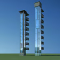 External Glass Elevator On Modern High Rise Building With Transparent Design And Balconies