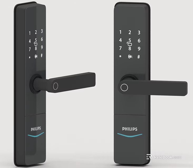 Philips Smart Door Handle With Digital Keypad For Secure Home Access Control 3d model 