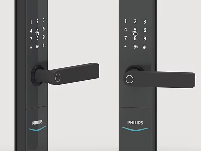 Philips Smart Door Handle With Digital Keypad For Secure Home Access Control 3d model