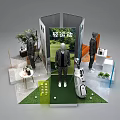 Light Sports Exhibition Display With Mannequins Golf Bag And Green Plants
