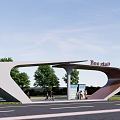 Modern Platform Bus Station Waiting Booth 3d model