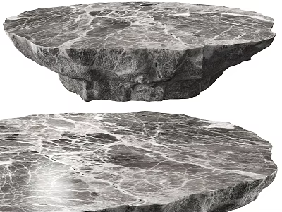 Round Marble Coffee Table With Natural Stone Texture And Elegant Surface Design 3d model