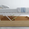 Modern Wooden Double Bed with Built in Storage Drawers for Bedroom Organization