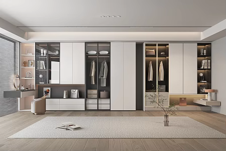 Modern Wardrobe Cloakroom Wardrobe Dressing Table 3d model