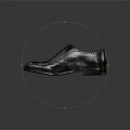 Black Leather Brogue Shoes With Green Shoelaces And Red Inner Lining Classic Design