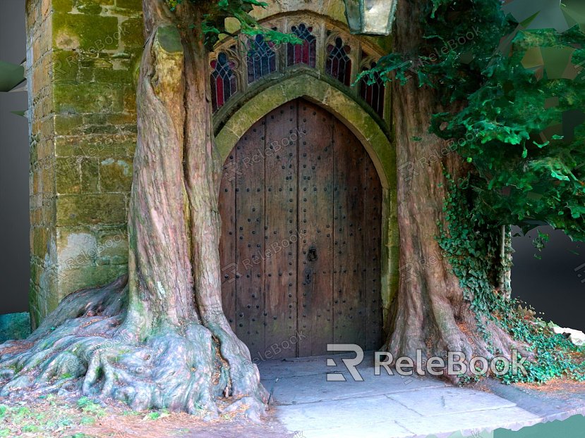 European-style gate, ancient gate, church gate, church gate model