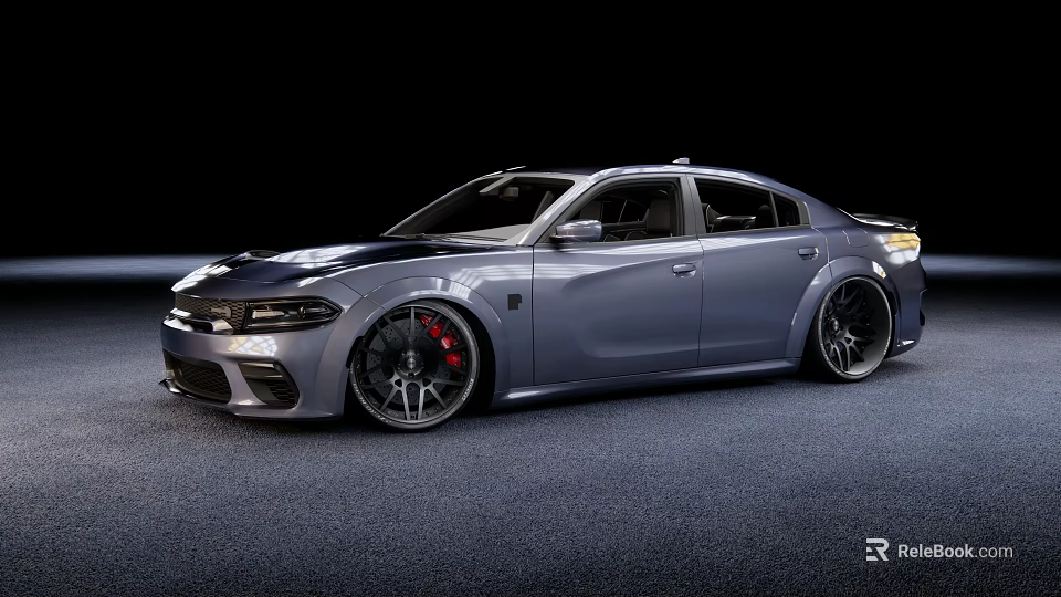 Metallic Gray Sporty Sedan With Bold Alloy Wheels And Streamlined Body Design 3d model 