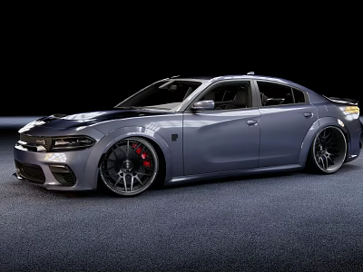 Metallic Gray Sporty Sedan With Bold Alloy Wheels And Streamlined Body Design 3d model