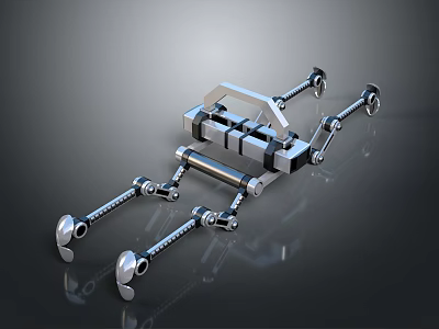 Industrial Robotic Mechanical Device With Jointed Arms And Metal Components 3d model