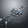 Industrial Robotic Mechanical Device With Jointed Arms And Metal Components