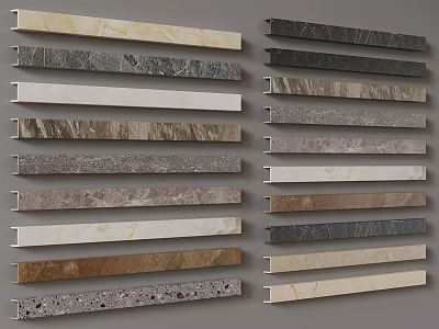 Decorative Interior Trim Lines With Marble Metal And Wooden Materials In Various Colors 3d model