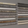 Decorative Interior Trim Lines With Marble Metal And Wooden Materials In Various Colors