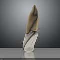 Abstract Organ Sculpture With Hair Like Yellowish And White Textured Structure
