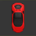 Red Sports Car With Sleek Design Black Roof And Alloy Wheels On Reflective Surface