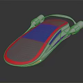 Futuristic Concept Car With Silver Body Blue Panel And Red Accents