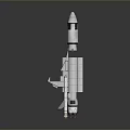 White Rocket Model With Launch Stand And Detailed Design Features 3d model