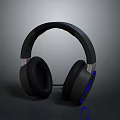 Modern Black Over Ear Headphones With Blue LED Lighting And Stylish Design