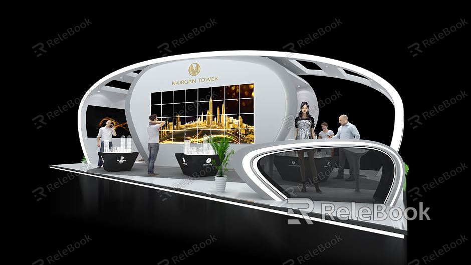 Modern Exhibition Room Exhibition Booth Exhibition Hall Exhibition Temporary Exhibition Expo model