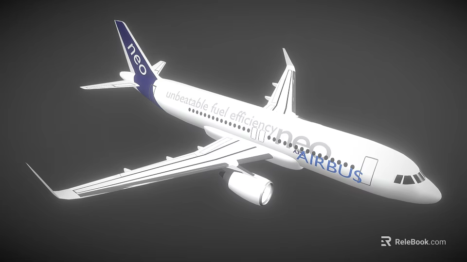 Airbus Fuel Efficient Undelivered Airliner With Tail 100 Logo Exterior Design 3d model 