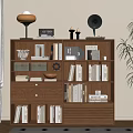 Modern Antique Floor-Standing Bookshelf Low Bookcase Storage Rack Storage Cabinet Storage Cabinet 3d model